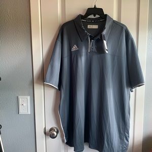 NWT - Adidas Grey and White Utility Polo- 2XL